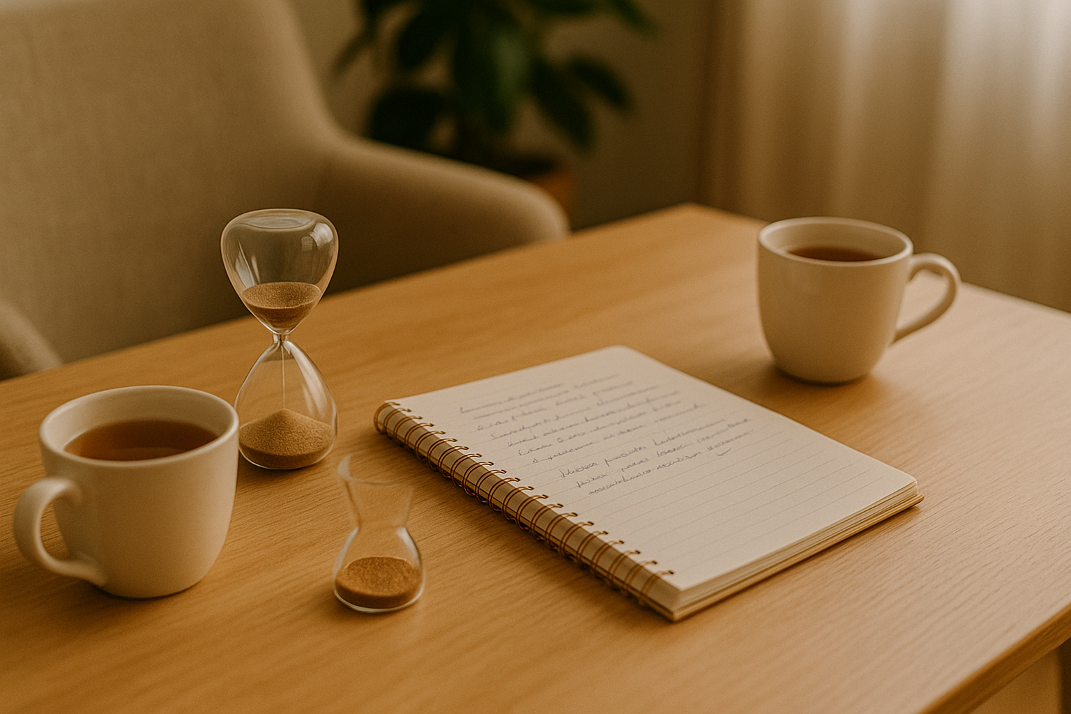 Bureau de thérapeute conjugal prêt pour une séance