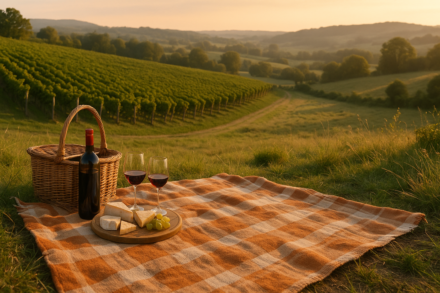 Pique-nique gourmet dans un vignoble