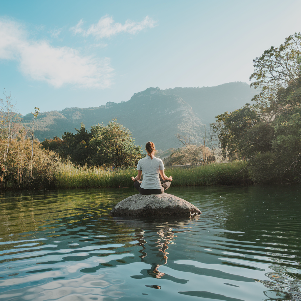 Personne pratiquant la méditation
