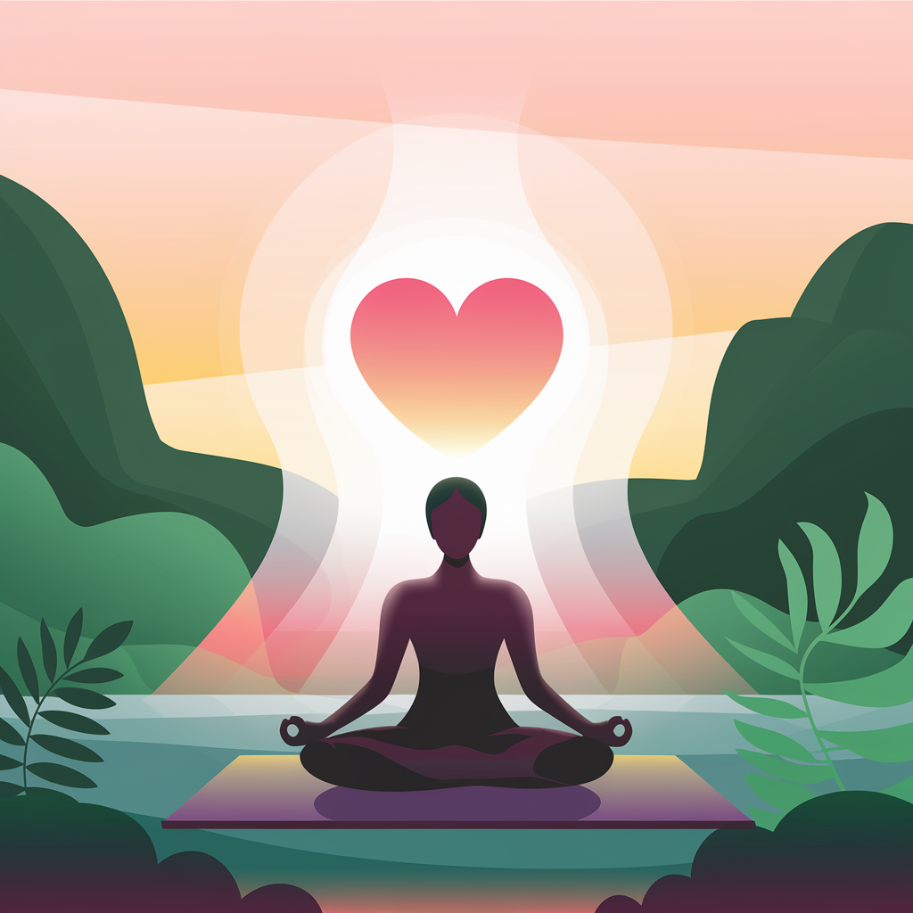 Personne méditant dans un cadre paisible